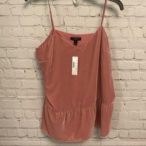 J. Crew pink velvet peplum tank  size 10 tall